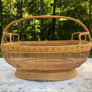 Vintage Handmade Wicker Basket